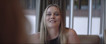 Movie still from “The Tribes of Palos Verdes” (2017), directed by Brendan Malloy – A person with long blonde hair; Close Up shot, Over the shoulder angle