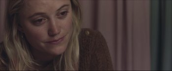 Movie still from “The Tribes of Palos Verdes” (2017), directed by Brendan Malloy – A person with long blonde hair; Close Up shot, Over the shoulder angle