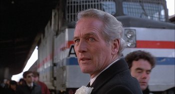 Movie still from “The Verdict” (1982), directed by Sidney Lumet – An older man in a suit and a white tie; Close Up shot, Low angle