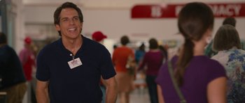Movie still from “The Watch” (2012), directed by Akiva Schaffer – A group of people walking around a store; Medium shot, Over the shoulder angle