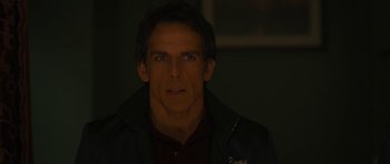 Movie still from “The Watch” (2012), directed by Akiva Schaffer – Ben stiller's face in the dark; Close Up shot, Over the shoulder angle