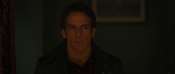Movie still from “The Watch” (2012), directed by Akiva Schaffer – Ben stiller's face in the dark; Close Up shot, Over the shoulder angle