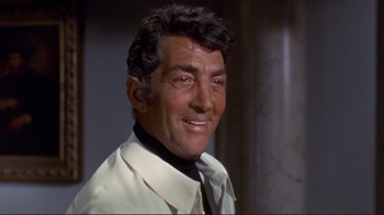 Movie still from “The Wrecking Crew” (1968), directed by Phil Karlson – A person wearing a suit and tie; Close Up shot, High angle