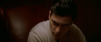 Movie still from “The Yards” (2000), directed by James Gray – A person looking at the camera; Close Up shot, Over the shoulder angle