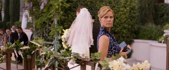 Movie still from “Think Like a Man Too” (2014), directed by Tim Story – A woman standing in front of a man in a wedding dress; Close Up shot, Over the shoulder angle