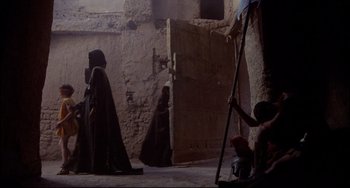 Movie still from “Time Bandits” (1981), directed by Terry Gilliam – A scene from star wars episode vi : return of the jedi; Wide shot, Over the shoulder angle