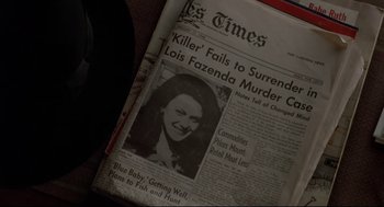 Movie still from “True Confessions” (1981), directed by Ulu Grosbard – The front page of a newspaper; Extreme Close Up shot, High angle