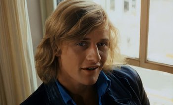 Movie still from “Turkish Delight” (1973), directed by Paul Verhoeven – A person with long blonde hair; Close Up shot, Low angle