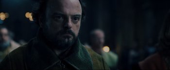 Movie still from “Underworld: Rise of the Lycans” (2009), directed by Patrick Tatopoulos – A person with a beard; Close Up shot, Over the shoulder angle