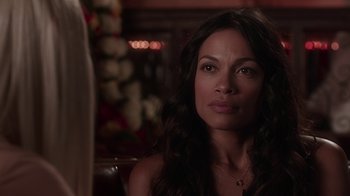 Movie still from “Unforgettable” (2017), directed by Denise Di Novi – A person sitting in a chair; Close Up shot, Over the shoulder angle