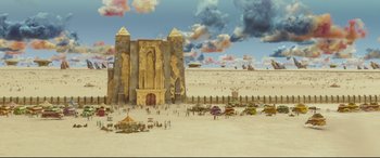 Movie still from “Valerian and the City of a Thousand Planets” (2017), directed by Luc Besson – An artistic rendering of an ancient egyptian city; Extreme Wide shot, High angle