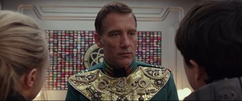 Movie still from “Valerian and the City of a Thousand Planets” (2017), directed by Luc Besson – A person wearing a uniform; Close Up shot, Low angle