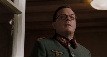 Movie still from “Valkyrie” (2008), directed by Bryan Singer – A man in a military uniform looking up; Close Up shot, Low angle