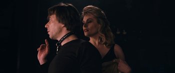 Movie still from “Venus in Fur” (2013), directed by Roman Polanski – A man and a woman standing next to each other; Close Up shot, Over the shoulder angle