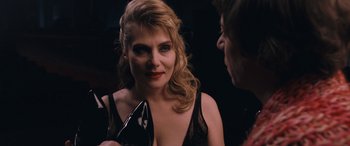 Movie still from “Venus in Fur” (2013), directed by Roman Polanski – A man and a woman are talking to each other; Close Up shot, Over the shoulder angle