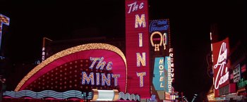 Movie still from “Viva Las Vegas” (1964), directed by George Sidney – View of a neon sign at night; Extreme Wide shot, Low angle
