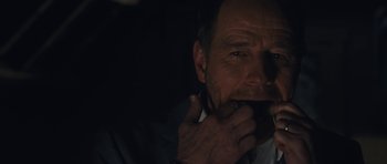 Movie still from “Wakefield” (2016), directed by Robin Swicord – A person brushing his teeth; Close Up shot, Low angle