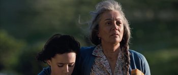 Movie still from “Whale Rider” (2002), directed by Niki Caro – An older woman and a younger woman walking side by side; Close Up shot, Low angle
