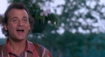 Movie still from “What About Bob?” (1991), directed by Frank Oz – A person wearing a striped shirt; Close Up shot, Low angle