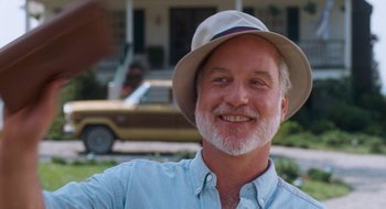 Movie still from “What About Bob?” (1991), directed by Frank Oz – A person wearing a hat; Close Up shot, Low angle