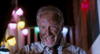 Movie still from “What About Bob?” (1991), directed by Frank Oz – An older man with a beard smiling for the camera; Close Up shot, Low angle
