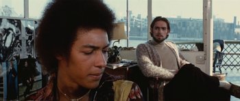 Movie still from “What Have You Done to Solange?” (1972), directed by Massimo Dallamano – Two people sitting in a room with a window in the background; Close Up shot, Low angle
