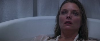 Movie still from “What Lies Beneath” (2000), directed by Robert Zemeckis – A person laying in a bath tub; Close Up shot, Low angle
