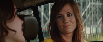 Movie still from “Whip It” (2009), directed by Drew Barrymore – A person sitting in a car; Close Up shot, Over the shoulder angle