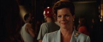 Movie still from “Whip It” (2009), directed by Drew Barrymore – A person wearing a helmet; Close Up shot, Over the shoulder angle