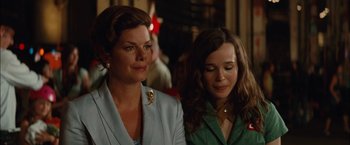 Movie still from “Whip It” (2009), directed by Drew Barrymore – Two women standing next to each other in front of a wall; Close Up shot, Low angle