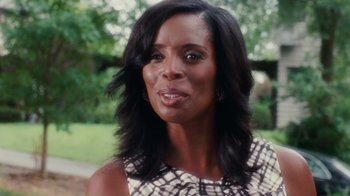 Movie still from “Why Did I Get Married Too?” (2010), directed by Tyler Perry – A person with long black hair; Close Up shot, Over the shoulder angle