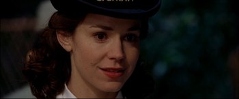 Movie still from “Windtalkers” (2002), directed by John Woo – A person wearing a hat; Close Up shot, Over the shoulder angle