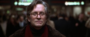 Movie still from “Wonder Boys” (2000), directed by Curtis Hanson – A person wearing glasses and a scarf; Close Up shot, Low angle