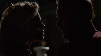 Movie still from “Young Adult” (2011), directed by Jason Reitman – A man and a woman face to face in the dark; Close Up shot, Low angle