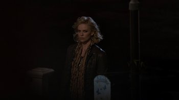 Movie still from “Young Adult” (2011), directed by Jason Reitman – Charlize theron in a scene from the movie a million ways to die in the west; Medium shot, Over the shoulder angle