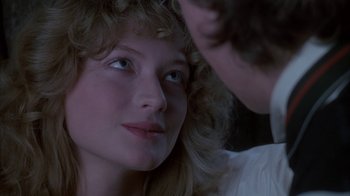 Movie still from “Young Sherlock Holmes” (1985), directed by Barry Levinson – A woman's face and a man's face; Close Up shot, Over the shoulder angle