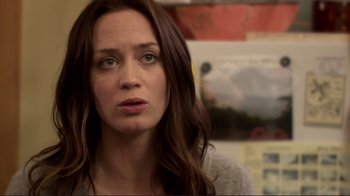 Movie still from “Your Sister's Sister” (2011), directed by Lynn Shelton – A person with long brown hair; Close Up shot, Over the shoulder angle