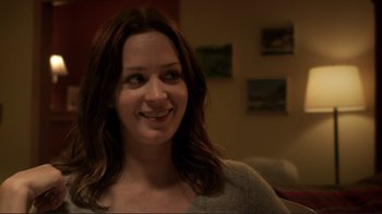 Movie still from “Your Sister's Sister” (2011), directed by Lynn Shelton – A person with long hair; Close Up shot, Over the shoulder angle