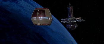 Movie still from “Star Trek: The Motion Picture” (1979), directed by Robert Wise – An image of a space station in the sky; Extreme Wide shot, Low angle