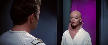 Movie still from “Star Trek: The Motion Picture” (1979), directed by Robert Wise – A man and a woman are looking at each other; Close Up shot, Over the shoulder angle