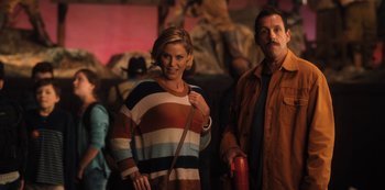 Movie still from “Hubie Halloween” (2020), directed by Steven Brill – Medium shot, Over the shoulder angle