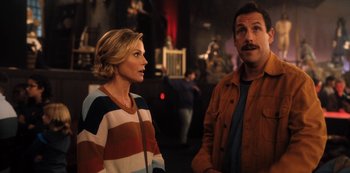 Movie still from “Hubie Halloween” (2020), directed by Steven Brill – Medium shot, Over the shoulder angle