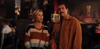 Movie still from “Hubie Halloween” (2020), directed by Steven Brill – Medium shot, Low angle