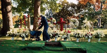 Movie still from “Hubie Halloween” (2020), directed by Steven Brill – Extreme Wide shot, High angle