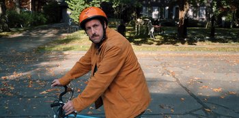 Movie still from “Hubie Halloween” (2020), directed by Steven Brill – Medium shot, Over the shoulder angle