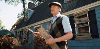 Movie still from “Hubie Halloween” (2020), directed by Steven Brill – Medium shot, Low angle