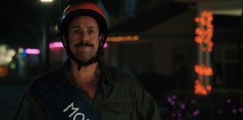 Movie still from “Hubie Halloween” (2020), directed by Steven Brill – Close Up shot, Over the shoulder angle