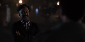 Movie still from “Hubie Halloween” (2020), directed by Steven Brill – Close Up shot, Over the shoulder angle