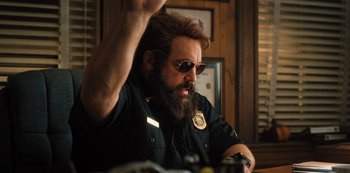 Movie still from “Hubie Halloween” (2020), directed by Steven Brill – Medium shot, Over the shoulder angle