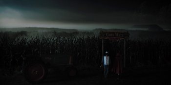 Movie still from “Hubie Halloween” (2020), directed by Steven Brill – Extreme Wide shot, High angle